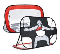Set di porte da calcio per bambini, 2 in 1, per esterni, con cancello pieghevole pop-up con panno e borsa per il trasporto per il giardino, per interni