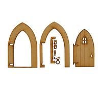Set di porte e finestre in legno di alta qualità - per alberi in miniatura in legno fata Pixie Garden Outdoor Decor per la casa bambini