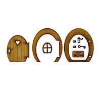 Set di porte e finestre in legno di alta qualità - per alberi in miniatura in legno fata Pixie Garden Outdoor Decor per la casa bambini