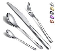 Set di posate 24 pezzi,Kyraton servizio di posate in acciaio inox, set di posate antiruggine resistente, lavabile in lavastoviglie, servizio da tavola per 6 persone.