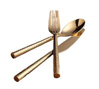 Set di posate 3 pezzi Set di posate d'oro Cucchiaio e forchetta Set di 304 Tavole da Pranzo in Acciaio Inossidabile Stoviglie Zero Waste Cucchiaino da caffè Utensili da cucina Regali (3 pezzi) (oro