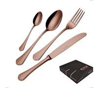 Set di posate 75 pezzi Domus Chocolate in confezione regalo, Acciaio 18/10, spessore 3 mm cromo