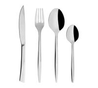 Set di posate da 16 pezzi in acciaio inox specchio gamma 53EME AVENUE con 4 coltelli da bistecca L 23 cm, 4 forchette L 21,5 cm, 4 cucchiai da tavola L 21,5 cm e 4 cucchiaini da caffè L 14,5 cm