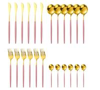 Set di posate da 24 pezzi per 6 persone in acciaio inox | Vienna set di posate con coltello, forchetta, cucchiaio e cucchiaino | lavabile in lavastoviglie e lucidato a specchio per tavolo e uso