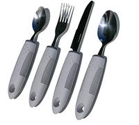 Set di posate da 4 pezzi, con manici spessi, ideale per disabili, anziani, ipovedenti e sofferenti di artrite, malattia di Parkinson, tremori e presa indebolita