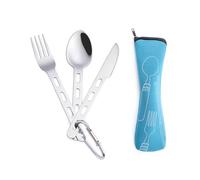 Set Di Posate Da Campeggio, Combinazione Forchetta, Cucchiaio E Coltello, Posate In Acciaio Inossidabile, Posate Da Esterno Riutilizzabili