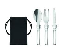 Set di posate da campeggio pieghevoli in acciaio inox con custodia, cucchiaio, forchetta, coltello in diversi quantitativi di risparmio