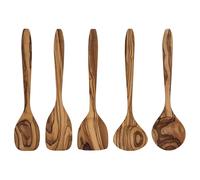 Set di posate da cucina "Desir" in legno d'ulivo, 5 pezzi, 30 cm, set di cucchiai e utensili da cucina, durevole, con venature naturali