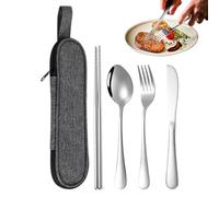 Set di posate da viaggio, kit da tavola per la scuola, set di utensili da cucina in acciaio, per dormitorio, viaggi, all'aperto, picnic, lavoro, scuola, università, arrampicata