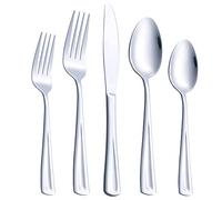 Set di posate GoGeiLi da 30 pezzi per 6 persone, posate in acciaio inossidabile, con forchetta, coltello e cucchiaio, altamente lucidato, lavabile in lavastoviglie
