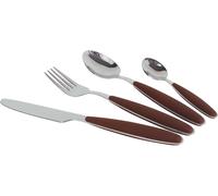 Set di posate in acciaio inox gimex con impugnatura soft-touch 16 pezzi marrone