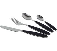 Set di posate in acciaio inox gimex con impugnatura soft-touch 16 pezzi nero