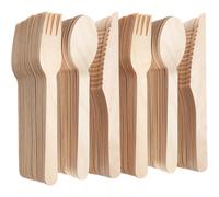 Set di posate in legno di alta qualità, forchetta e cucchiaio per insalata, adatti per pesce fritto e patatine, torte, baguette, dessert, insalate, hamburger, panini, sushi, frutta, spuntino, formaggi