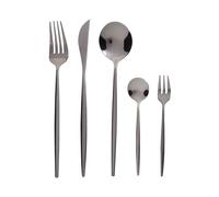 Set di posate moderne 30 pezzi per 6 persone Coltello Forchetta Cucchiaio Cucchiaio Forchetta per torte Acciaio inox Nero