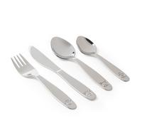 Set di Posate per Bambini Salter 4 pezzi On The Farm - 1 x Coltello da Cena, 1 x Forchetta da Cena, 1 x Cucchiaio da Dessert, 1 x Cucchiaino, Acciaio Inossidabile, Lavabile in Lavastoviglie, Argento