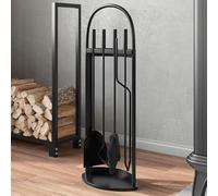 Set di posate per camino, 5 pezzi, in acciaio, accessori durevoli per camini e stufe a legna, pratico set per accendere e mantenere il fuoco, ideale per serate accoglienti