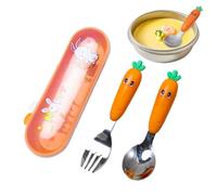 Set Di Posate Per I Primi Anni - 2 Pezzi Kit Di Argenteria Per Bambini In Acciaio Inossidabile Con Custodia | Kit Posate Lavabile In Lavastoviglie Per Viaggi pranzi Riunioni Adatto Per Casa Scuola Uso