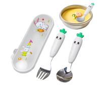Set di Posate per i Primi Anni - Kit di Argenteria per Bambini in Acciaio Inossidabile con Scatola Portatile,Set di Posate Portatile per Viaggi Ristoranti e in Famiglia