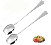 Set di Posate per Insalata in Acciaio Inossidabile,2 PCS Cucchiaio per Insalata e Forchetta per Insalata Ideale per Insalata in Busta e Frutta, Design Moderno e Pratico