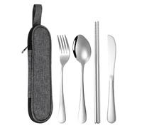 Set di posate portatili - in acciaio inossidabile set con borsa, taglio in campeggio impermeabile per luoghi di lavoro scolastico Dormitory | Pagine da cucina all'aperto per lo zaino da viaggio