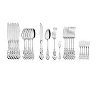 set di posate, Posate in argento, set di posate in acciaio inossidabile da 24 pezzi, stoviglie, cibo occidentale, Royal Tableware, forchette frutta, coltelli, cucchiaini caffè(Sliver With Fork)