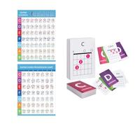 Set di poster basici sulla teoria della chitarra, 56 schede flash per accordi di chitarra e grafico di accordi di chitarra, per educazione musicale e principianti