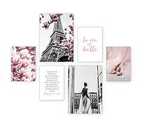 Set di poster, Keep Going, 6 immagini decorative, per soggiorno, camera da letto, moderno, per parete, opzionali con cornice - 2 x DIN A3 & 4 x DIN A4 - ca. 30x40 & 20x30