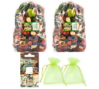 Set di Potpourri Profumato alla Foresta Verde - 2 Sacchi Grandi, 1 Olio Profumato alla Foresta, 2 Sacchetti di Organza | Decorazione per la Casa Autunnale e Natalizia | Fiori Secchi per Vaso Soggiorno