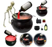 Set di pozioni galleggianti fai da te con calderone streghe e creatore di nebbia, decorazioni per Halloween 2025 per interni, spaventosa ciotola in plastica nera vintage, decorazione per feste per
