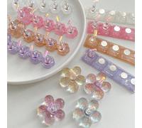 Set di pratica e decorazione per unghie in acrilico 3D con reticolo trasparente a forma di aurora boreale, include palla di cristallo in resina, diamanti, motivo floreale retrò laser, adatto per fai d