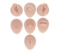 Set di Pratica per Piercing Professionale con 5 Parti del Corpo in Silicone Morbido: Orecchio, Naso, Bocca e Lingua Realistiche - Modello Addestramento Ideale Orecchio Silicone, Tecniche Orecchie Fin