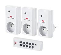 Maclean MCE153 - Set di 3 Prese Controllo Remoto con Telecomando Max. 3600 W, colore: Bianco Illuminazione LED