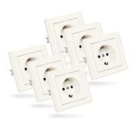 Set di prese elettriche da muro greate - Presa da muro per montaggio a incasso - Prese elettriche da muro interno 250V AC, 16A, IP20 incl. telaio, inserto da incasso e coperchio - Presa incasso bianca