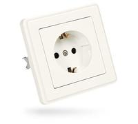 Set di prese elettriche da muro greate - Presa da muro per montaggio a incasso - Prese elettriche da muro interno 250V AC, 16A, IP20 incl. telaio, inserto da incasso e coperchio - Presa incasso bianca