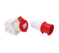 Set di prese industriali per montaggio superficiale con spina impermeabile 380-415 V 32 A 4 pin 3P+E IP44 Connettore elettrico forma CEE per alimentatore marino e esterno per