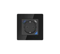 Set di prese intelligenti Extralink Smart Life Wall Socket Pro, Colore Nero, 230V, 1x USB A, 1x USB C, WiFi
