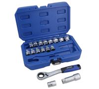 Set di prese metriche Go-Thru da 3/8 pollici e 1/2 pollici 10 - 24 mm 17 pezzi