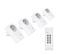 Set di prese radiocomandate conecto®: 4x prese radiocomandate e 1x telecomando, 1100 Watt, bianco