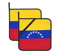 Set di presine con stampa bandiera del Venezuela resistente al calore, cuscinetti quadrati per cottura, grigliate, barbecue e cucina