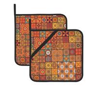 Set di presine con stampa geometrica marocchina, presine resistenti al calore, confezione da 2 guanti da cucina per forno, barbecue, microonde