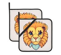 Set di presine da 2 pezzi a forma di simpatico leoncino, divertente guanto da forno e presine per cucinare, grigliare e cuocere al forno