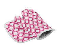 Set di presine e guanti da forno per cucina, rosa cipria Marocco, confezione da 2, impug in silicone antiscivolo resistente al calore per cottura al forno e barbecue