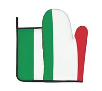 Set di presine e guanto da forno con bandiera italiana, un set da cucina da 2 pezzi perfetto per cucinare e cuocere al forno