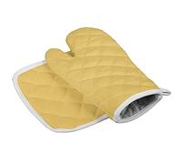 Set di presine e presine da forno di colore giallo, resistenti al calore, antiscivolo, per cucinare al barbecue, cuocere al forno, grigliare, giallo vintage