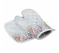 Set di presine e presine da forno Marine Life, resistenti al calore, antiscivolo, per cucinare al barbecue, cuocere al forno, grigliare, alghe coralline blu oceano