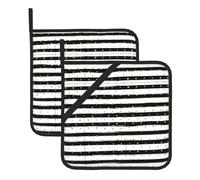 Set di presine grandi presine da forno resistenti al calore, con strisce a pois e inchiostro e oro, 20,3 cm