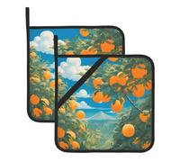 Set di presine Many Big Oranges da 2 pezzi, divertente guanto da forno e set di presine per cucinare, grigliare e cuocere al forno