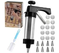 Set di pressa per biscotti - Dispositivo di produzione con 13 stampini, 8 beccucci, per biscotti - per biscotti di Natale, decorazione per pasticcini, torte, pane, pancake