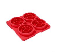 Set di pressa per hamburger con contenitore integrato, 4 in 1, in silicone, per preparare facilmente i pasti, colore: rosso