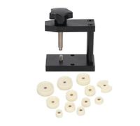 Set di presse per orologi in lega di alluminio, corpo nero, 12 stampi in ABS bianco, kit di utensili per presse per fondelli di orologi di facile utilizzo per la riparazione e la